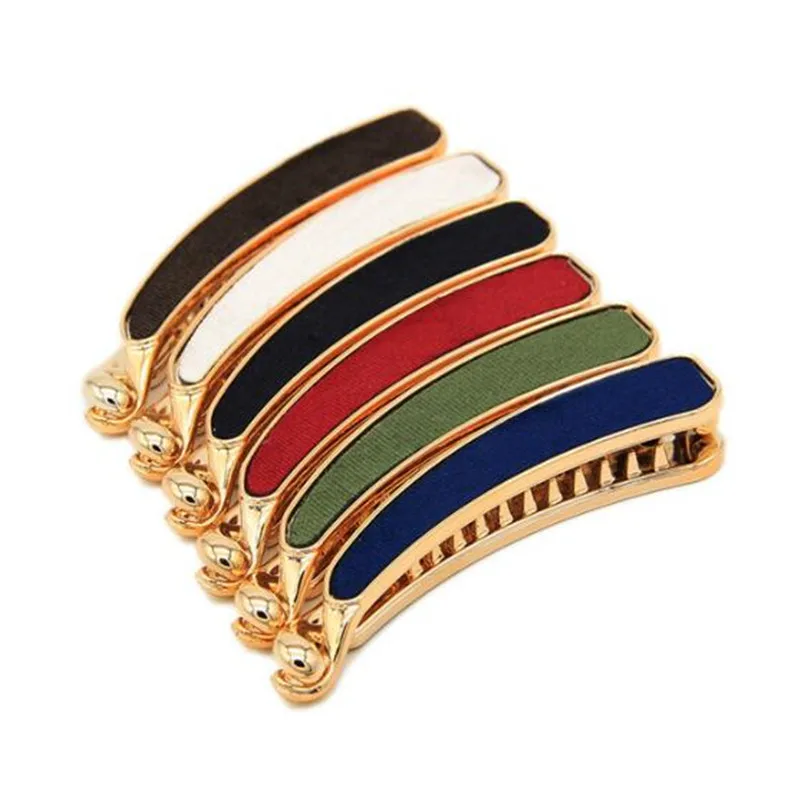

1PC Solid Cloth Hairpins Girl Banana Barrettes Clip Korean Style for Elegant Female with Teeth Hair Clip Hair Accessories