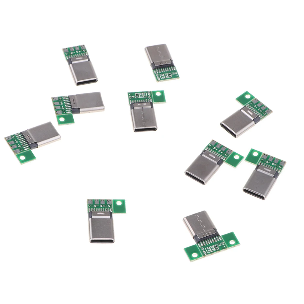 

10 Pieces USB Type-C USB-C Male Connector Repair Replacement Plug Port