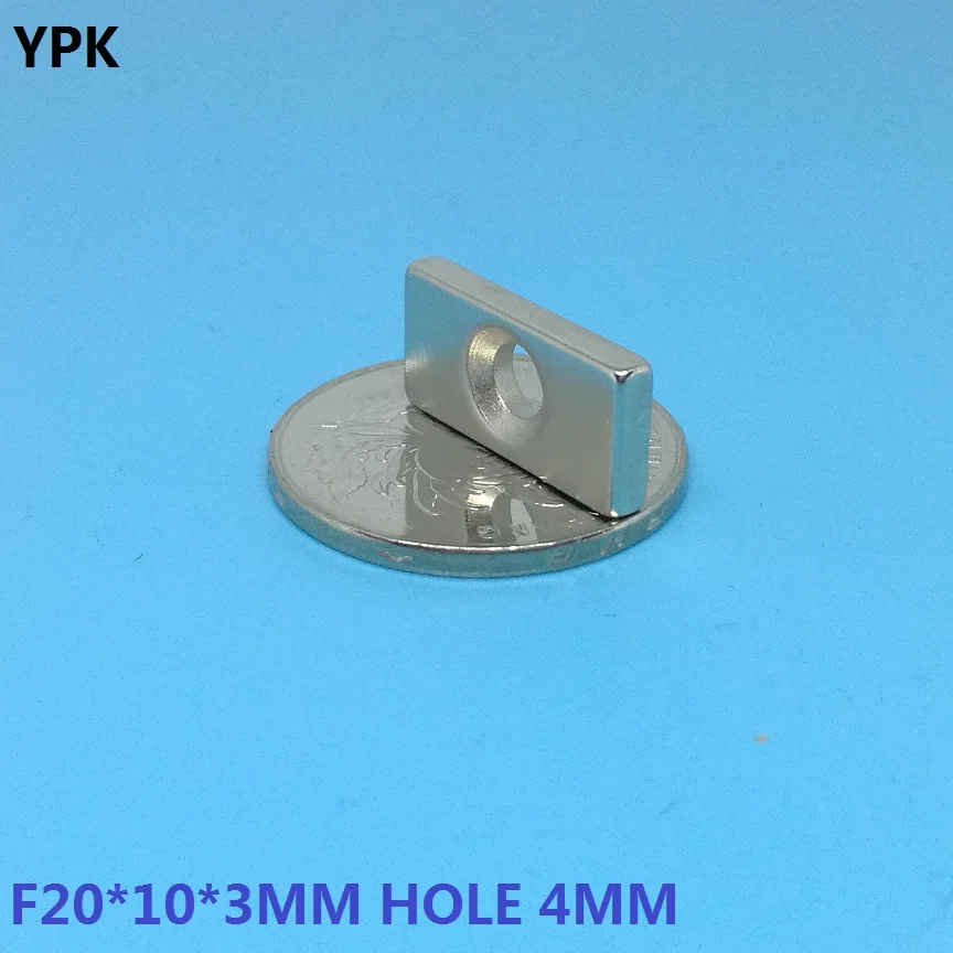 100 шт. N35 прямоугольный магнит f 20 мм x 10 мм x 3 мм отверстие 4 мм супер сильный неодимовый магнит 20*10*3 мм неодимовый магнит