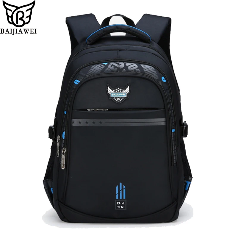 

BAIJIAWEI Breathable & Wearable Children School Bag Nylon Waterproof 3-6 Grade Primary Schoolbags Burden Reduction Backpack