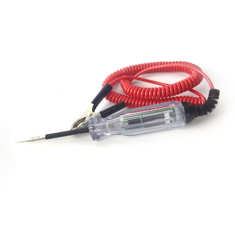 

Multi-function Electrical Voltage Tester Pen with Spring DC 6-24V Transparent Car Motorcycle Light Lamp Electrician Test Pencil