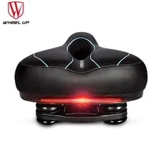 WHEEL UP Men Carbon Saddle With Taillight MTB High-elastic Hollow Bicycle Saddle Large-area Road Bike Saddle Bike Seat New