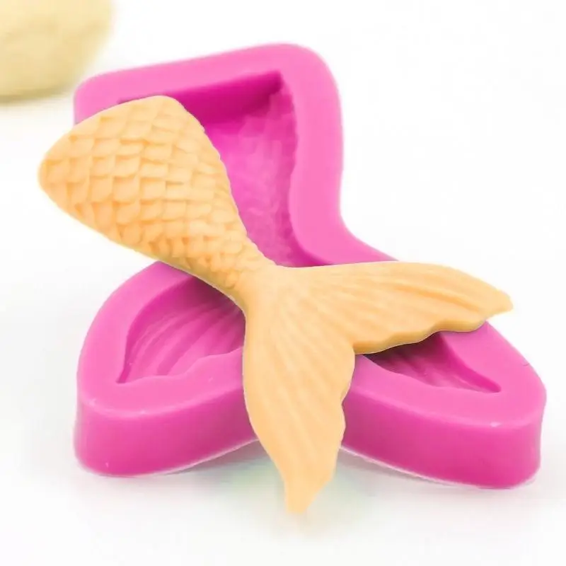 

3D Mermaid DIY Silicone Jelly Sugar Chocolate Fondant Molds Fish Tail Nonstick Mould Bakeware