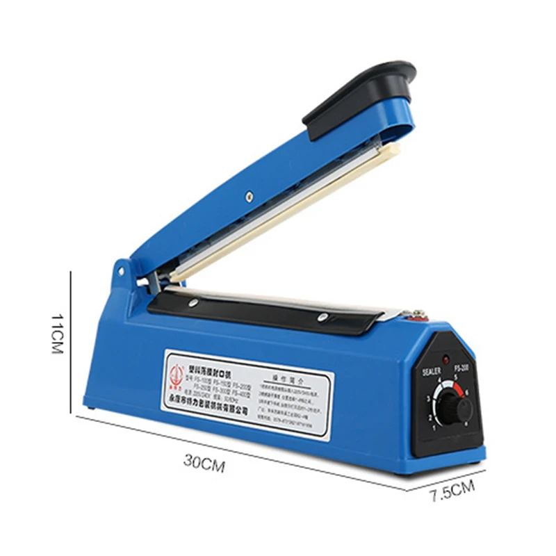 220V 8 Inch Impulse Sealer Heat Sealing Machine Kitchen Food Sealer Vacuum Bag Sealer Bag Packing Tools Eu Plug
