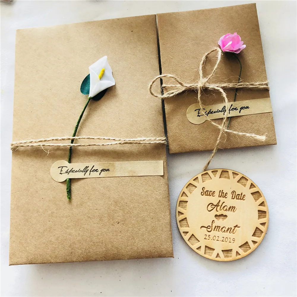 

Bride Groom Save the Date Magnet Custom Engraved Wooden Save the Date Rustic Wedding Favors with Envelope Wedding Invitation