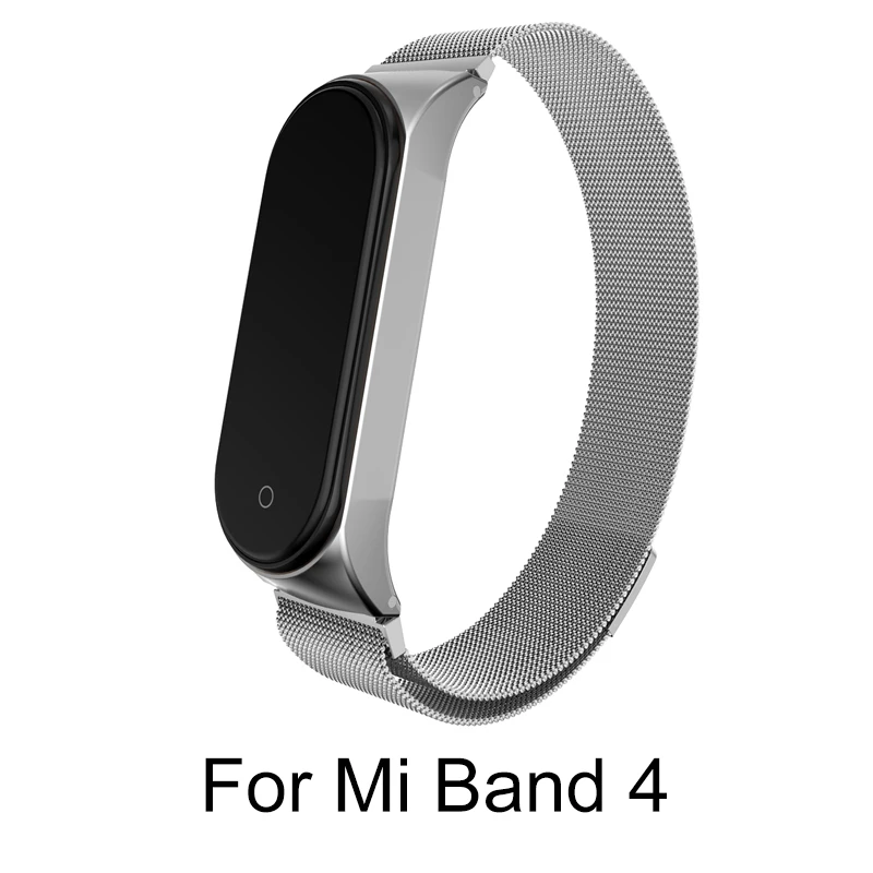 Для mi band 4 металлический магнитный ремешок для Xiaomi mi 3 сменные аксессуары для браслетов браслет для Xiaomi 4 - Цвет: Mi 4 Magnetic Silver