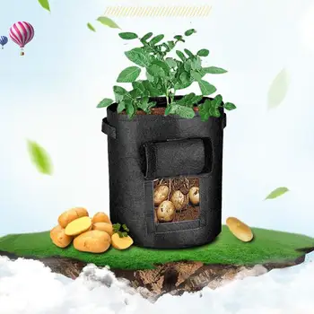 

Eco-Friendly Garden Planter Bag Plant Tub with Access Flap for Harvesting Growing Vegetables