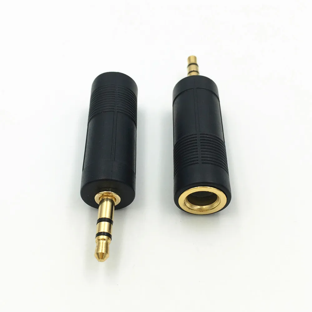Conector macho de 3 polos chapado en oro, 3,5mm, 1/8 ", 6,35mm, 1/4", adaptador de Audio estéreo hembra, 1 connection|jack jackjack to jack - AliExpress