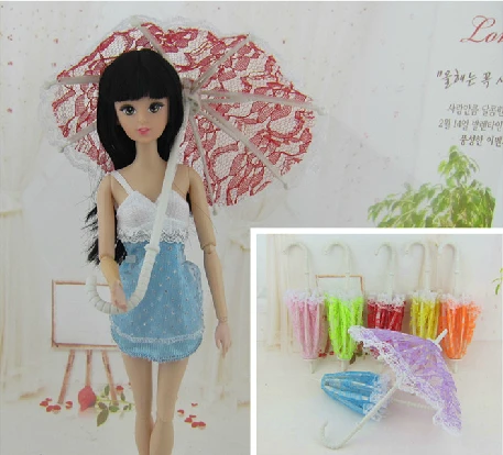 20Pcs lot HOT SALE Fashionable Lace Umbrella For 11 30cm Girl Dolls Beautiful 1 6 Doll