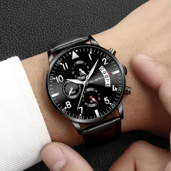 

Luxury Men Military Sports Watch Analog Sport Leather Quartz Mens Men's watch Wrist Party decoration suit Dress Watch gifts male