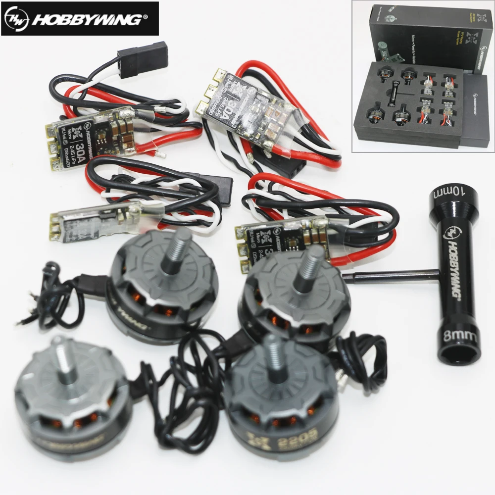 4pcs Hobbywing XRotor Micro 30A BLHeli-S Mini ESC+ 4pcs 2205 2300KV 2600KV CW CCW Brushless Motor combo For FPV Quadcopter 4pcs Hobbywing XRotor Micro 30A BLHeli-S Mini ESC+ 4pcs 2205 2300KV 2600KV CW CCW Brushless Motor combo For FPV Quadcopter
