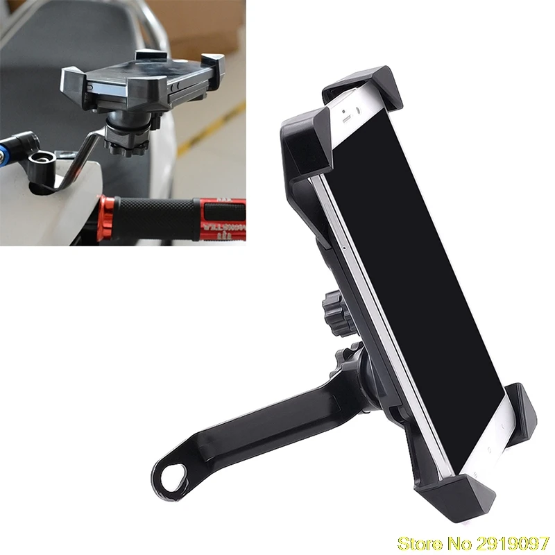 

New 1PC Motorcycle 4 Angle Fixed 360 Degree Rearview Mirror Holder Mount Bracket For Phone GPS Drop Shipping Support