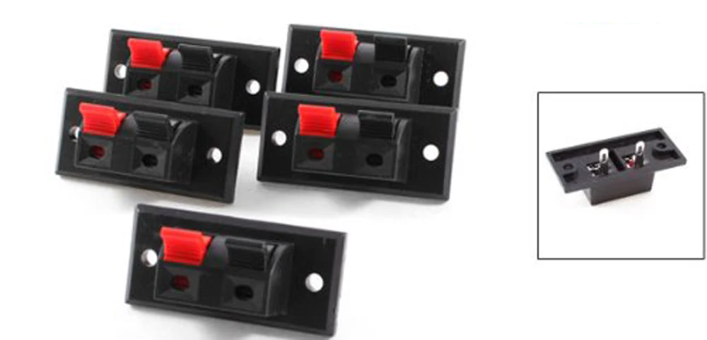 

5 Pcs 2 Positions Push in Jack Spring Load Audio Speaker Terminals Gift