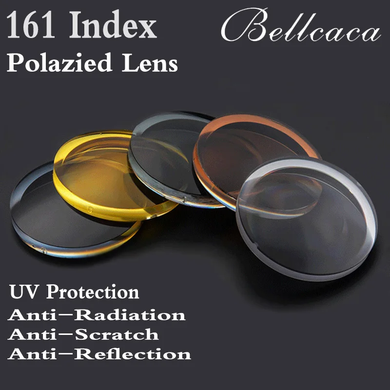 1,61 индекс Асферические оптические поляризационные солнцезащитные очки CR-39 линзы по рецепту Близорукость Пресбиопия солнцезащитные очки с линзами 2 шт BC163