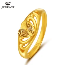 Jlzb 24 k puro ouro anel real au 999 sólido anéis de ouro elegante brilhante coração bonito luxo na moda jóias venda quente novo 2020
