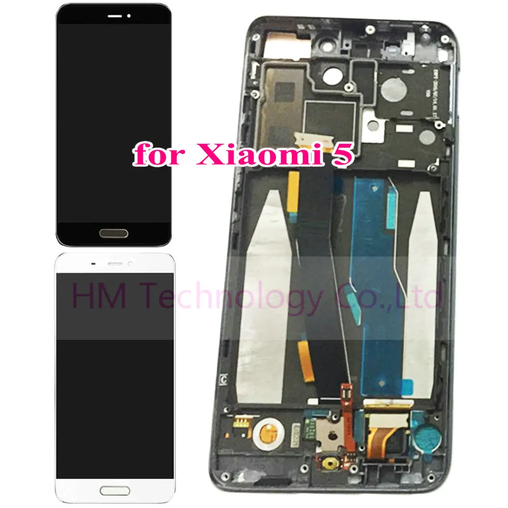 with Frame and Fingerprint Key for Xiaomi Mi5 Mi 5 M5 LCD Display Touch Screen Digitizer