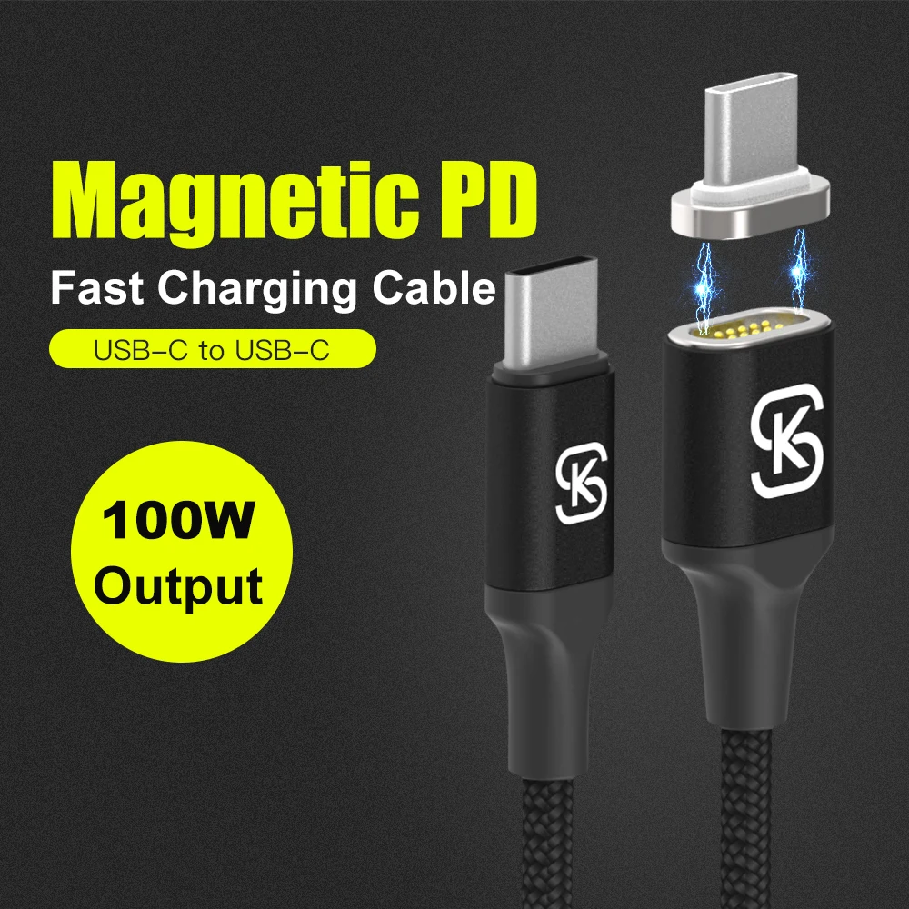 

SIKAI Magnetic PD Fast Charging Type-C Cable for Macbook Samsung S8 S9 USB-C Charger For Huawei P9 P10 For Xiaomi Quick Charger