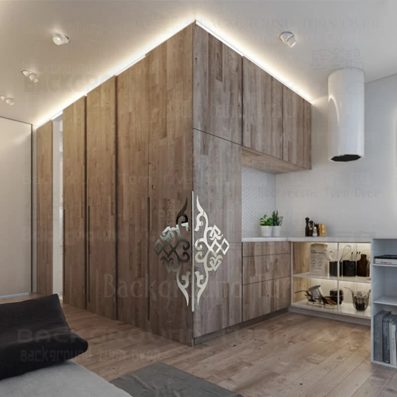 

Vintage Chinese Style Corner Guards Wall Mirror Stickers Living Room Bedroom Decoration Home Decor Reflective Sticker 3d C027