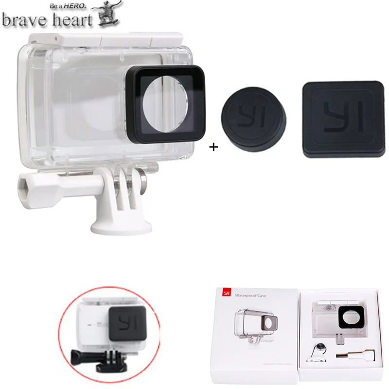 Brave heart крышка объектива Крышка+ yi 4k Водонепроницаемый чехол для Xiaomi YI 4K Action xiaoyi 4k 2 аксессуары для камеры