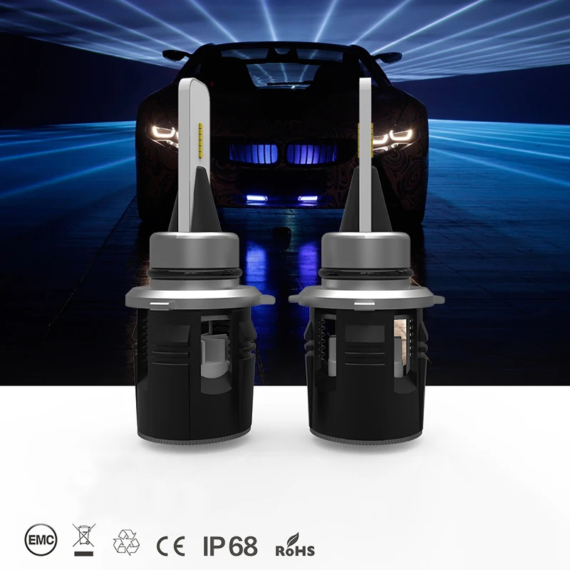 JKCOVER H3 лампы для фар h7 6500K холодный белый 80 Вт H4 LED H13 H11 H1 9004 9005 9006 9007 9012 8400LM