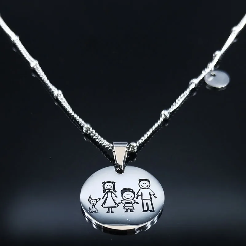 

2019 JUNTAS SOMOS LA CANA Stainless Steel Best Friend Necklace for Women Silver Color Necklaces Pendants Jewelry collares N19198