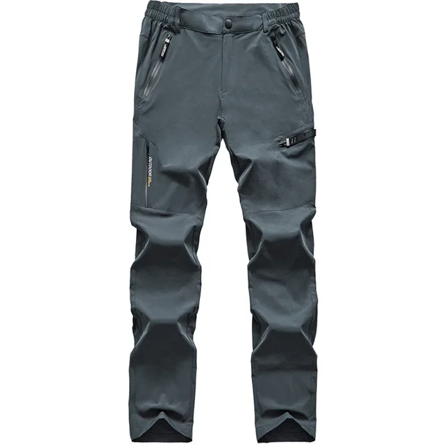 Быстросохнущие повседневные эластичные брюки для мужчин для кемпинга водонепроницаемый походные альпинистские штаны рыболовные тонкие дышащие тактические брюки карго - Цвет: Dark Grey