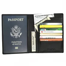 Fancystyle Travel RFID Passport Protectors Holders Black Leather Rfid Blocking Wallet Security Cover for Men