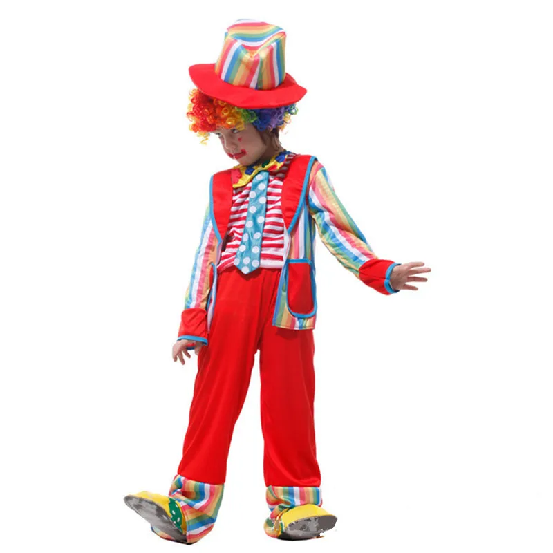 Костюмы Клоуна на Хэллоуин для мальчиков, детские костюмы Джокера дролла, карнавальные костюмы Пурим, сценические игры, маскарадные платья