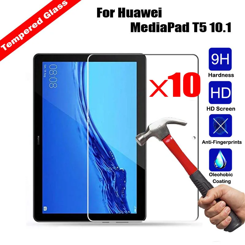 10Pcs Wholesale Cheap Tempered Glass Tablet Screen Protector Anti-explosion For Huawei MediaPad T5 10.1 Ultra Clear Glossy Film |