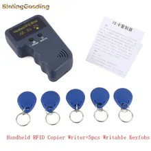 Handheld 125KHz RFID Copier Writer RFID Duplicator EM ID Copier + 5 Pcs EM4305/T5577/CET5200 Rewritable Keyfobs