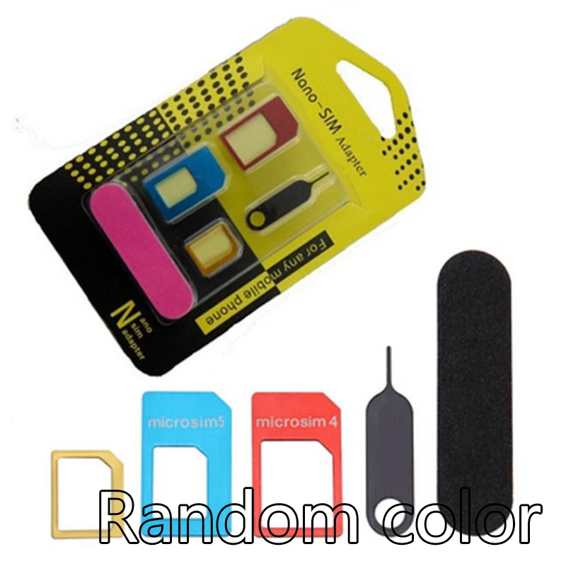 

5 in 1 Nano SIM Card to Micro Standard Coverters Adapter Adaptor Set for iPhone Accessories