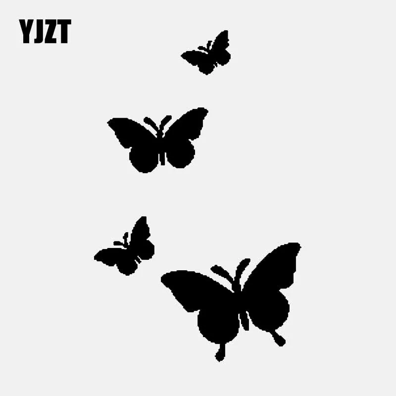 YJZT 9 см * 14 6 с красивым мультяшным принтом бабочки Виниловые стикеры
