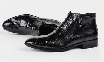 

Dress up leather shoes crocodile pattern leather ankle boots shoes zippers men's shoes leather shoes Martin boots