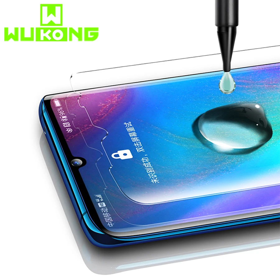 

2pcs UV Liquid Full Glue Screen Protector For Samsung S10e S10Plus Full Cover Tempered Glass for Huawei Mate 20 Pro P30 Pro Film