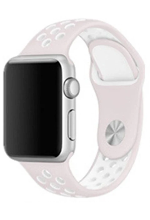 Для Apple Watch, версии 3, 2, 1 ремешок спортивный браслет силиконовый ремешок 42 мм, 38 мм, браслет из нержавеющей стали Смарт-часы напульсник Для мужчин Для женщин ремень резиновый наручных часов iWatch, ремешок - Цвет ремешка: Pink White