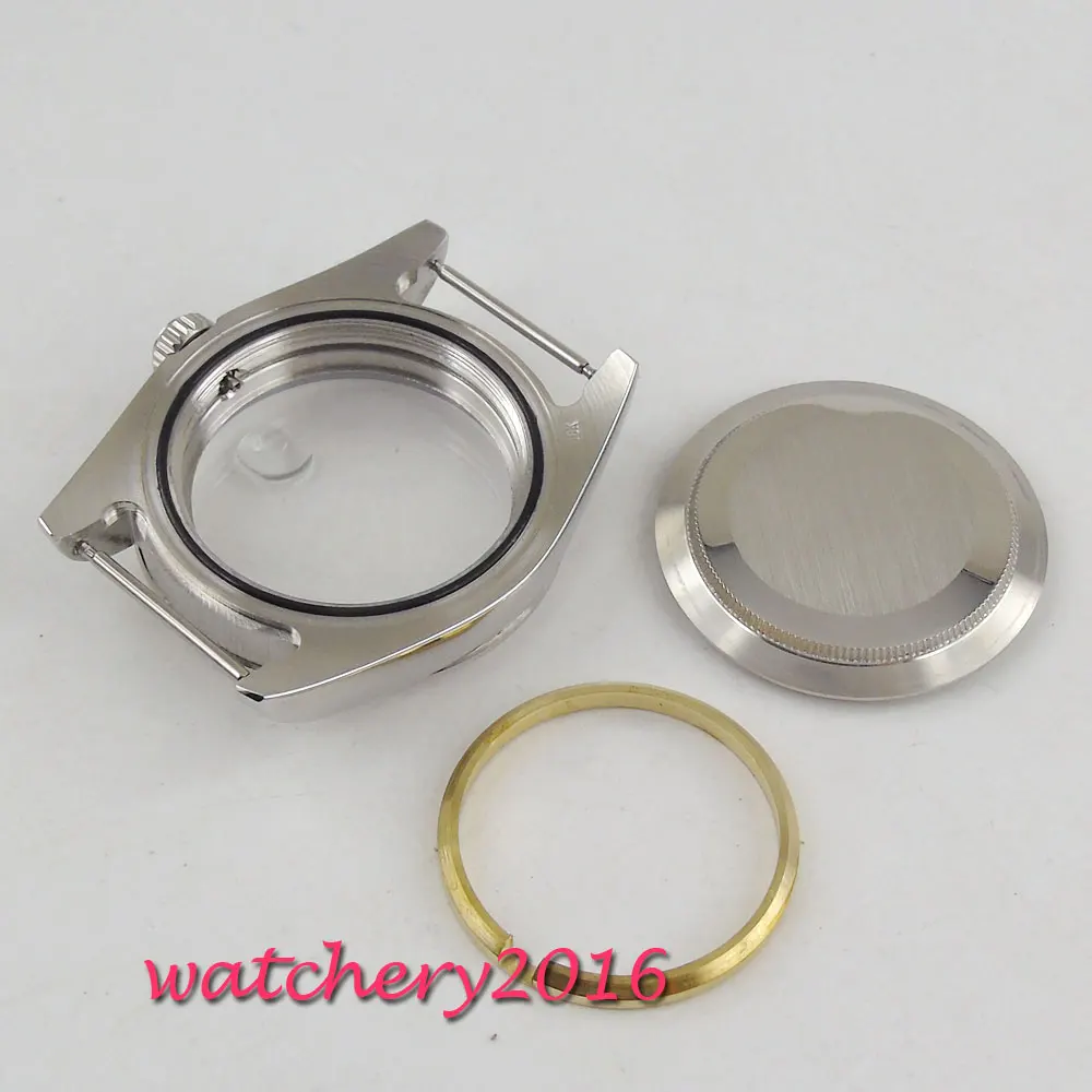 Sapphire Vidro Polido Case Relógio Ajuste Eta 2836 Dg2813 3804 Miyota Movimento 40mm Aço
