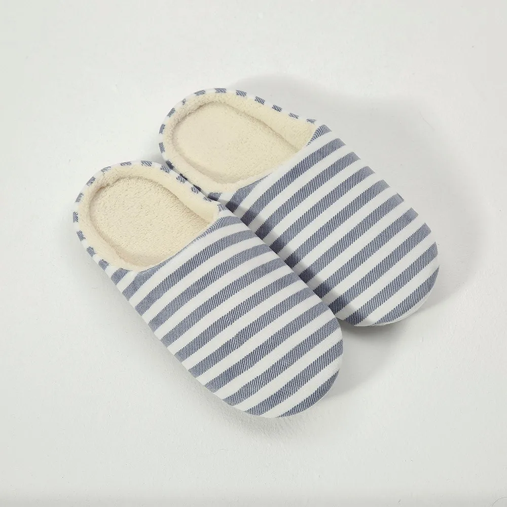 Sleeper#501 NEW Women Men Warm Striped Slipper Indoors Anti-slip Winter House Shoes casual home ladies hot Free Shipping