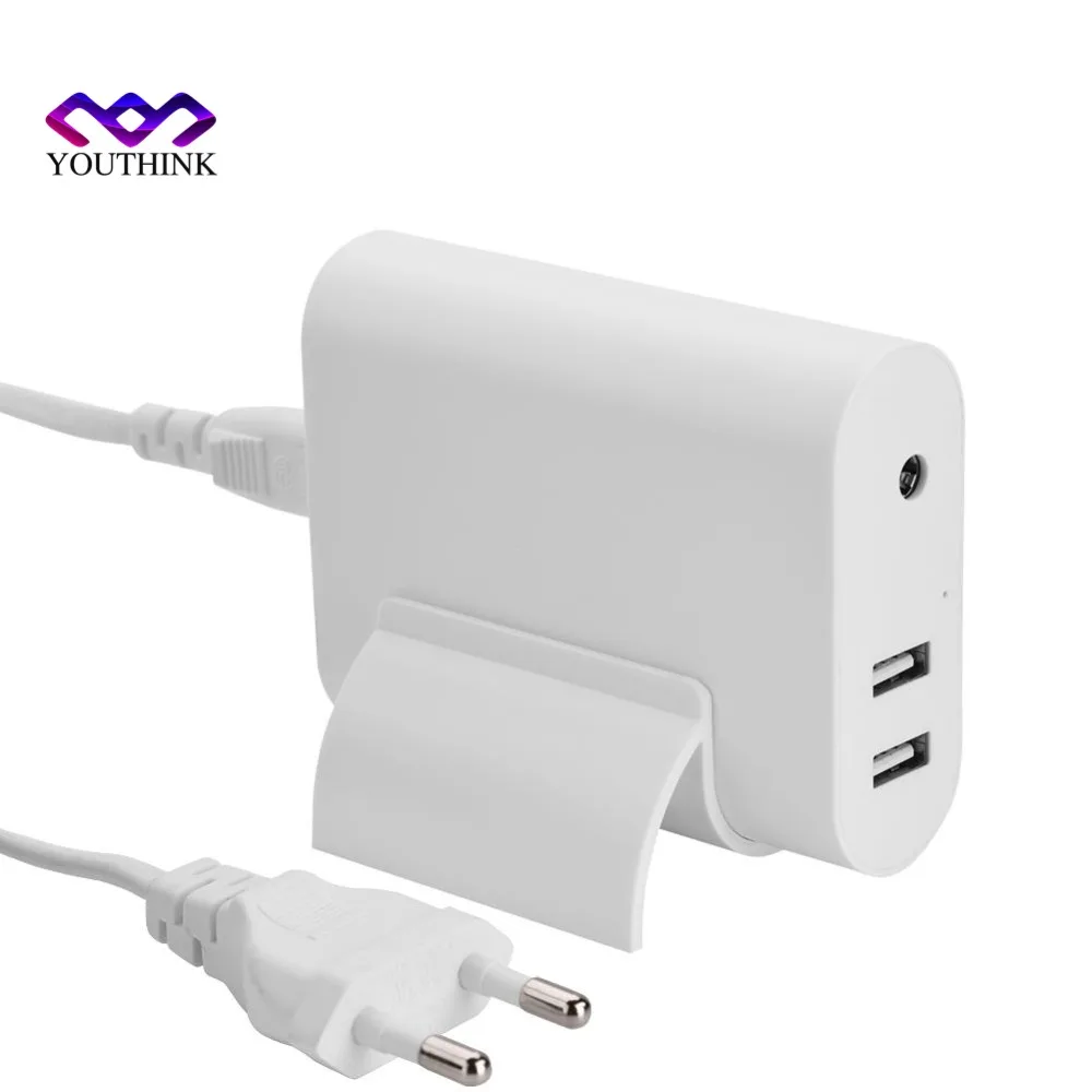 

60W Muilti-ports Tablet USB Charger Power Adapter with Dual USB Port LED Light For Apple Macbook EU Plug T-Tip for Magsafe2
