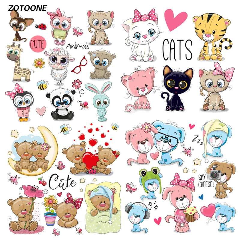 

ZOTOONE Iron on Transfer Patches for Clothing Cute Cartoon Animal Set T Shirt Beaded Applique Clothes Decoration DIY Kids Gift G