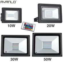 AC176-264V мощностью 10 Вт, 20 Вт, 30 Вт, 50 Вт RGB/холодный белый/теплый белый Светодиодный прожектор светильник внешний Точечный светильник IP65 светодиодный уличный прожектор светильник