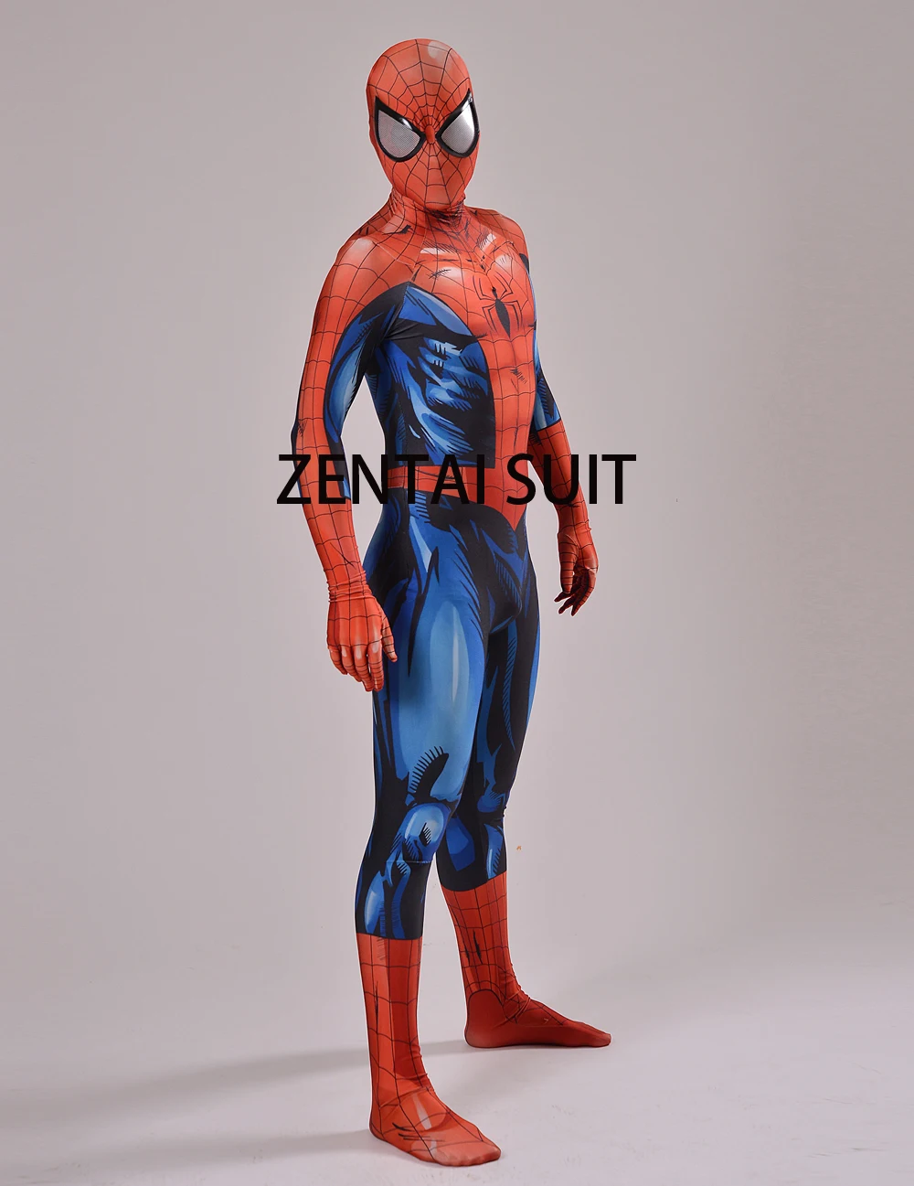 Ultimate Spiderman Costume 3D Shade Spandex Cosplay Halloween Spider-man Superhero Costume 2016 Newest Fullbody Zentai Suit