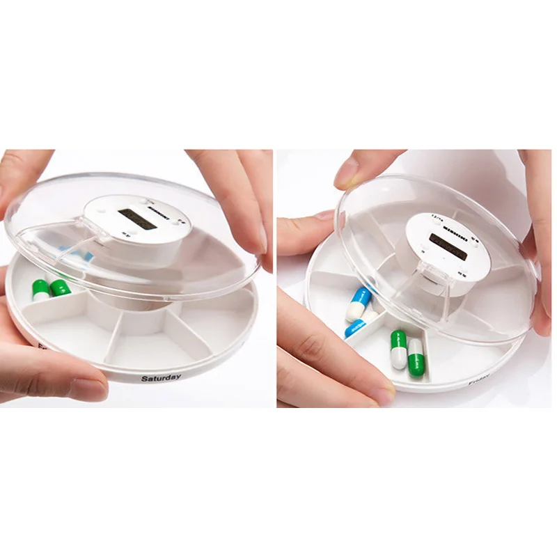 

7Grid Electronic Timing Smart Reminder Medicine Boxes Alarm Timer Pills Organizer Intelligent Storage Box Alarm Clock
