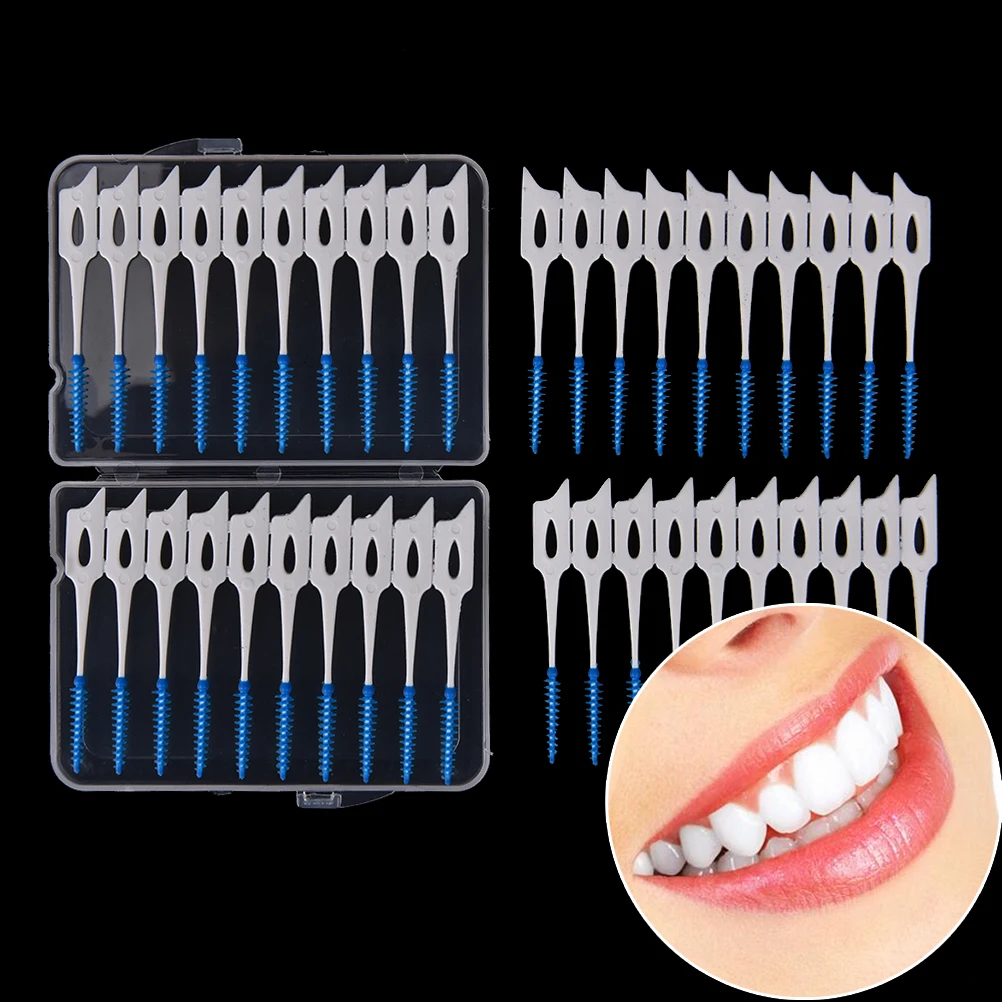 Disposable Toothpick Clean Interdental Seam Brush Elastic Massage Gum Toothpicks 40pcs/set