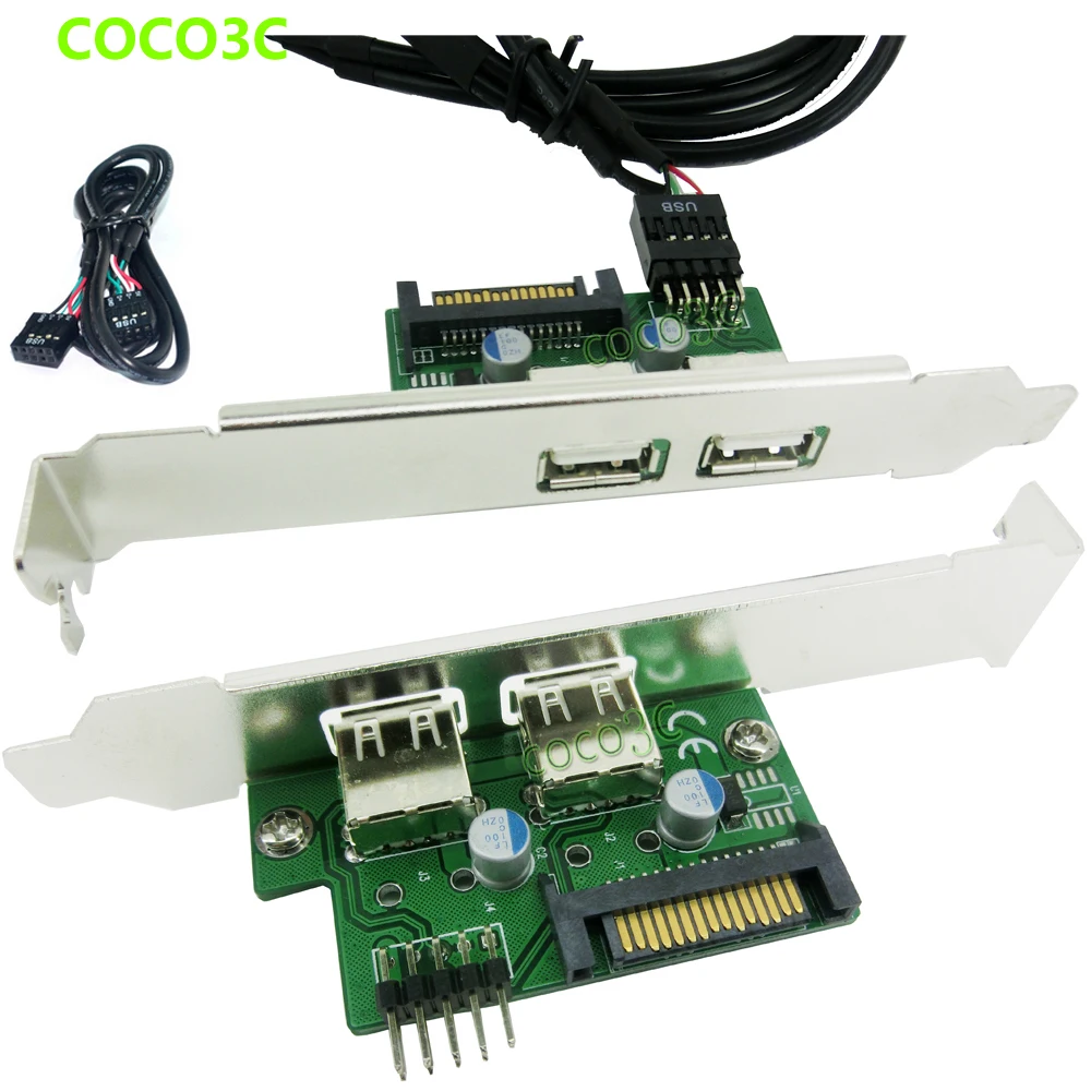PCI USB3.0 PCIブラケット用 コネクタ 2メスポート変換 Cyberplugs