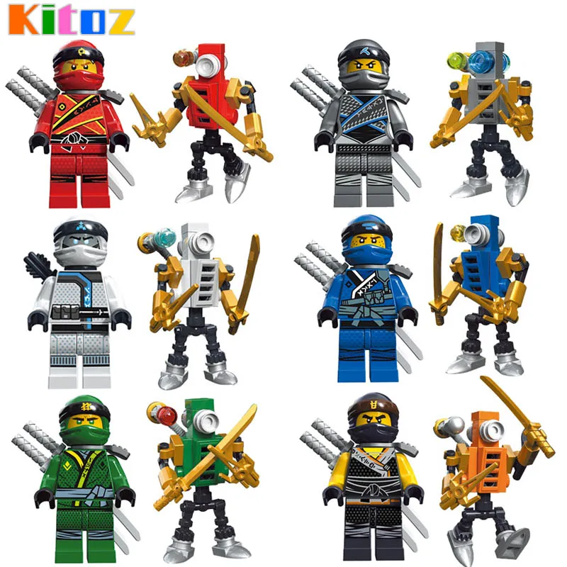 

Kitoz Ninja Kai Cole Titanium Zane Jay Lloyd Mini Nano Titan Samurai Thunder Fire Mech ElectroMech Ninja Figure Building Toy