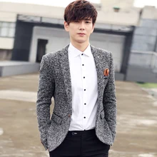 new 2016 men’s fashion boutique pure color cotton slim casual Wedding dress suits Blazers / Male leisure business coats jackets