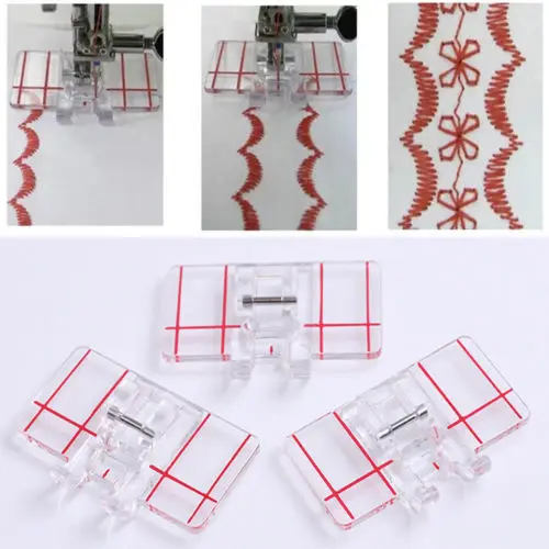 Простая Мини Прозрачная пластиковая прижимная лапка для параллельного стежка для многофункциональной бытовой швейной машины параллельный стежок швейный инструмент