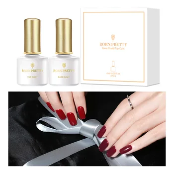 

BORN PRETTY Base Coat Top Coat Kit UV Gel Polish Transparent Nail Art Soak-off Nail Gel Varnish 6ml