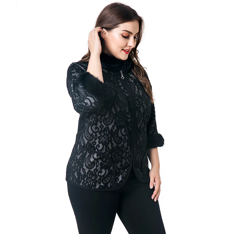 TUHAO Plus Size 7XL 6XL Women's Faux Fur Coats Office Lady Elegant Good Quality Jackets Vintage Mother Bat Sleeve Fur Coats ZPZ