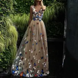 Вечернее платье Шампань с бабочкой, элегантные вечерние платья, вечернее платье, арабский Abendkleider robe de soiree abiye 2019